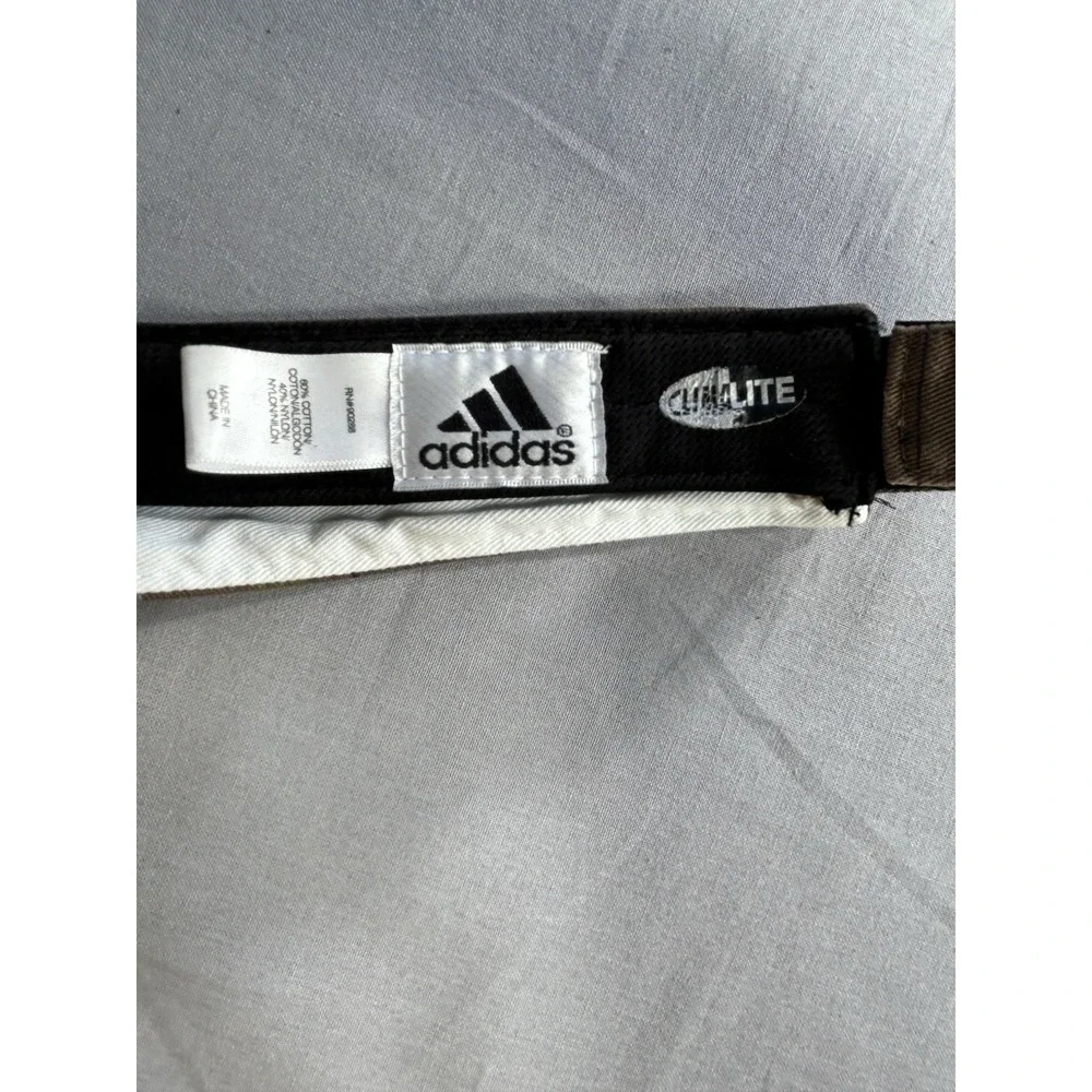 Adidas‎ Climalite Visor beige with brown plaid adjustable hook and loop